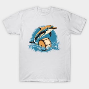 Dolphin playing drums T-Shirt